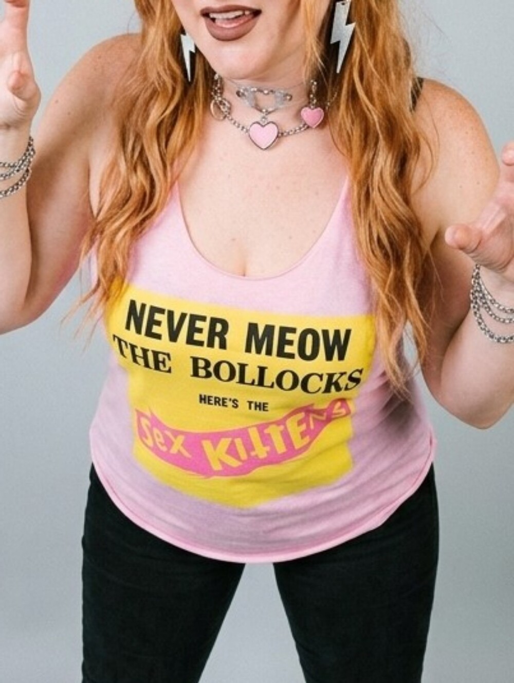 Dolls Kill Sex Kitten Pink Tank, Never Meow The Bollocks Here's The Sex Kittens